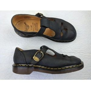 Dr Martens 8062 9M Black Leather T-Strap Shoe $115